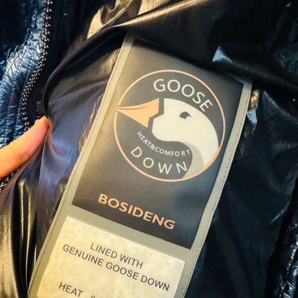 Metallic Blue Goose Down Jacket Winter Parka - Size S - Picture 4 of 8